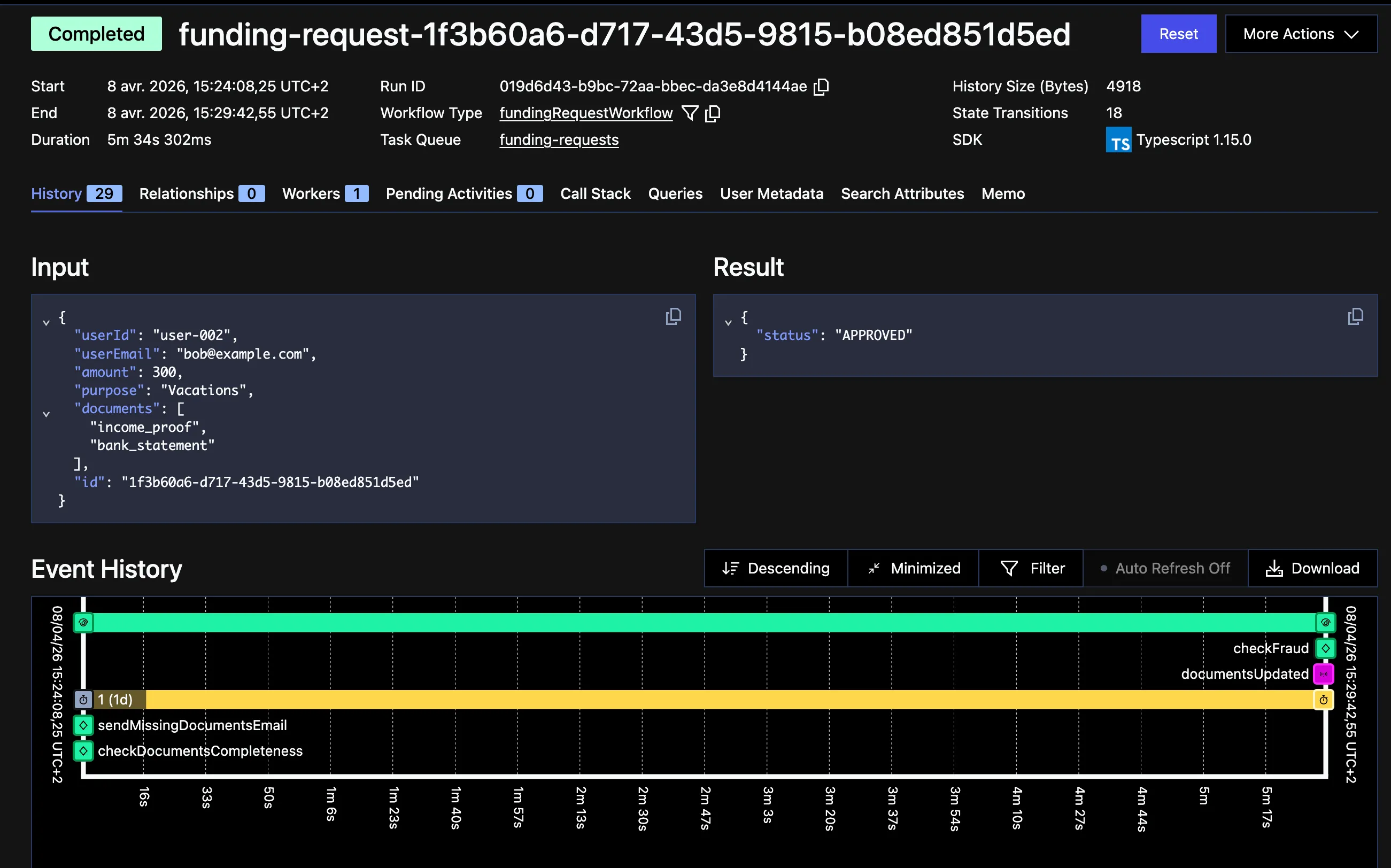 Workflow completed after update